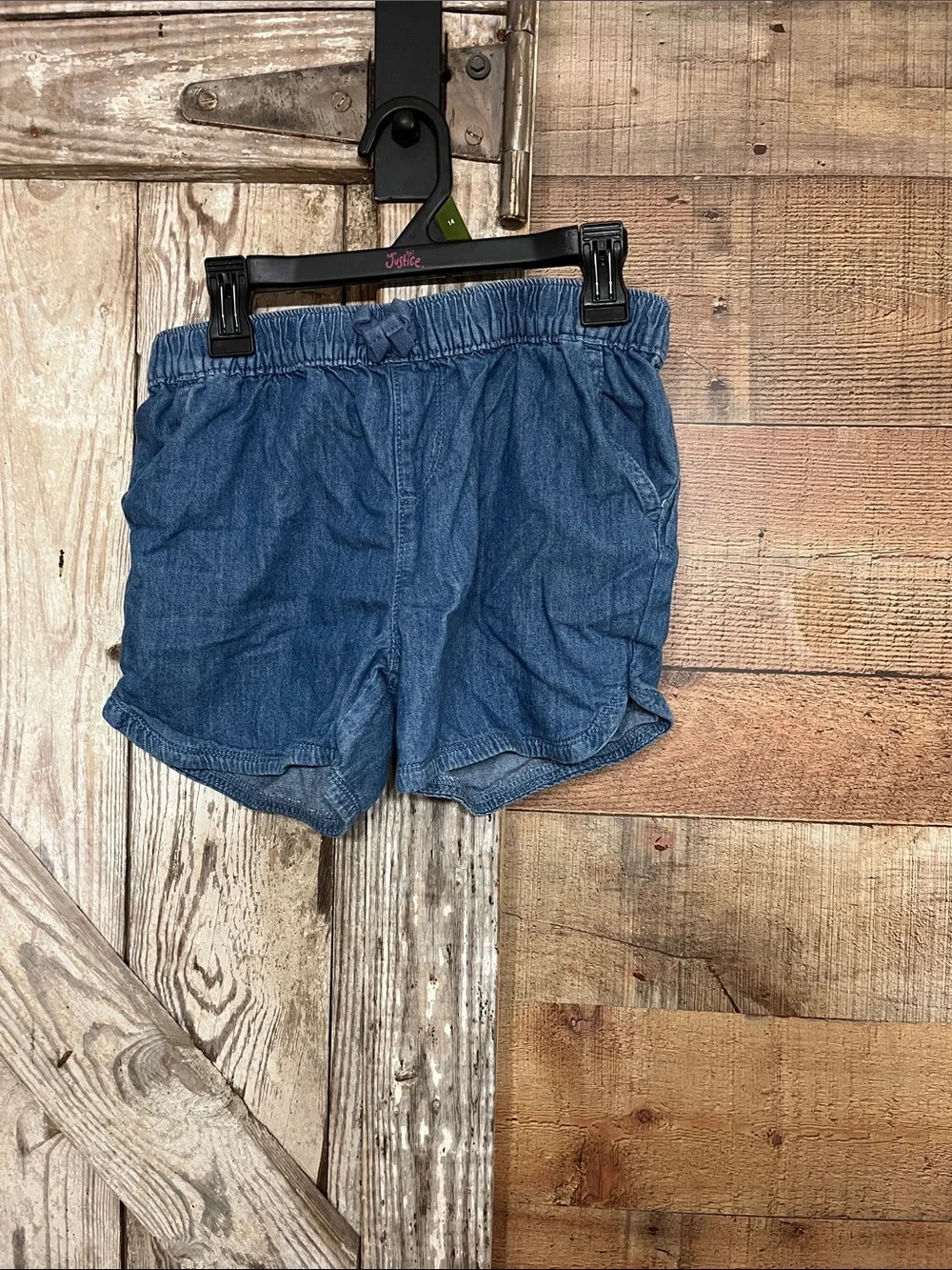 The Children's Place Denim Blue Elastic Waist Girls Shorts